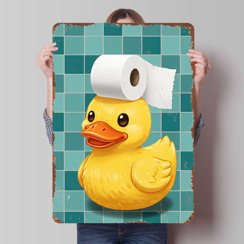 Retro Gaming Wallpaper - Duck With Toilet Paper Hat Printed