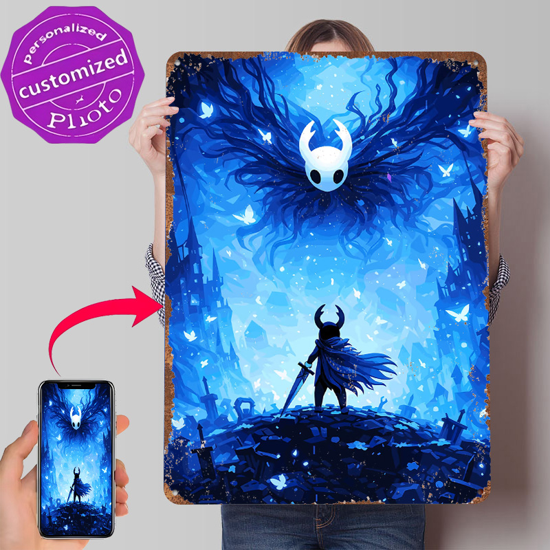 Retro Knight Gaming - Hollow Knight Confrontation Tin Poster Customized