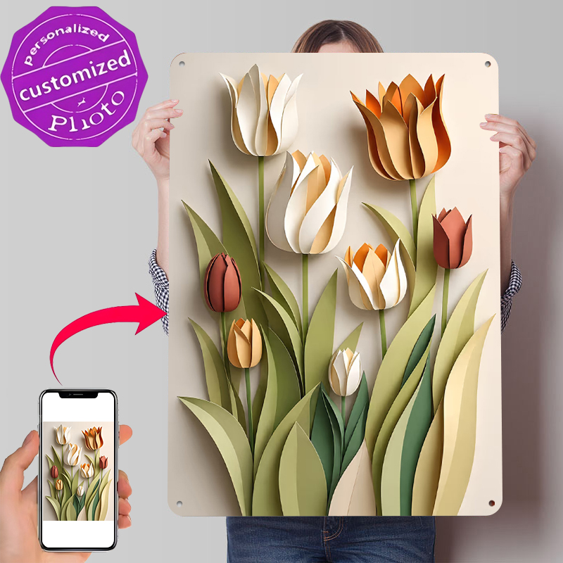Retro Gaming Wallpaper - Paper Cutout Tulips Flowers Printed Poster