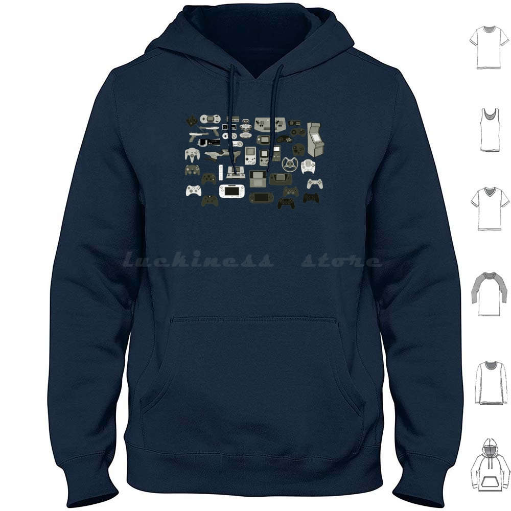 Retro Gaming Guy - Self Control Hoodies Long Sleeve Gaming