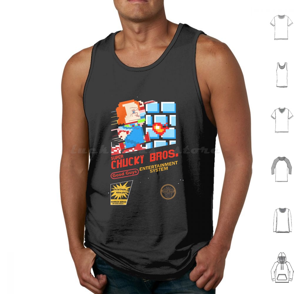 Retro Gaming Guy - Super Chucky 1 Tank Tops Print