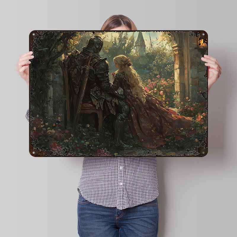 Retro Knight Gaming - Knight and Damsel in a Garden