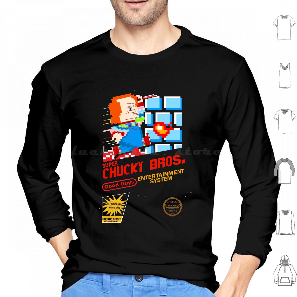 Retro Gaming Guy - Super Chucky 1 Hoodie Cotton Long