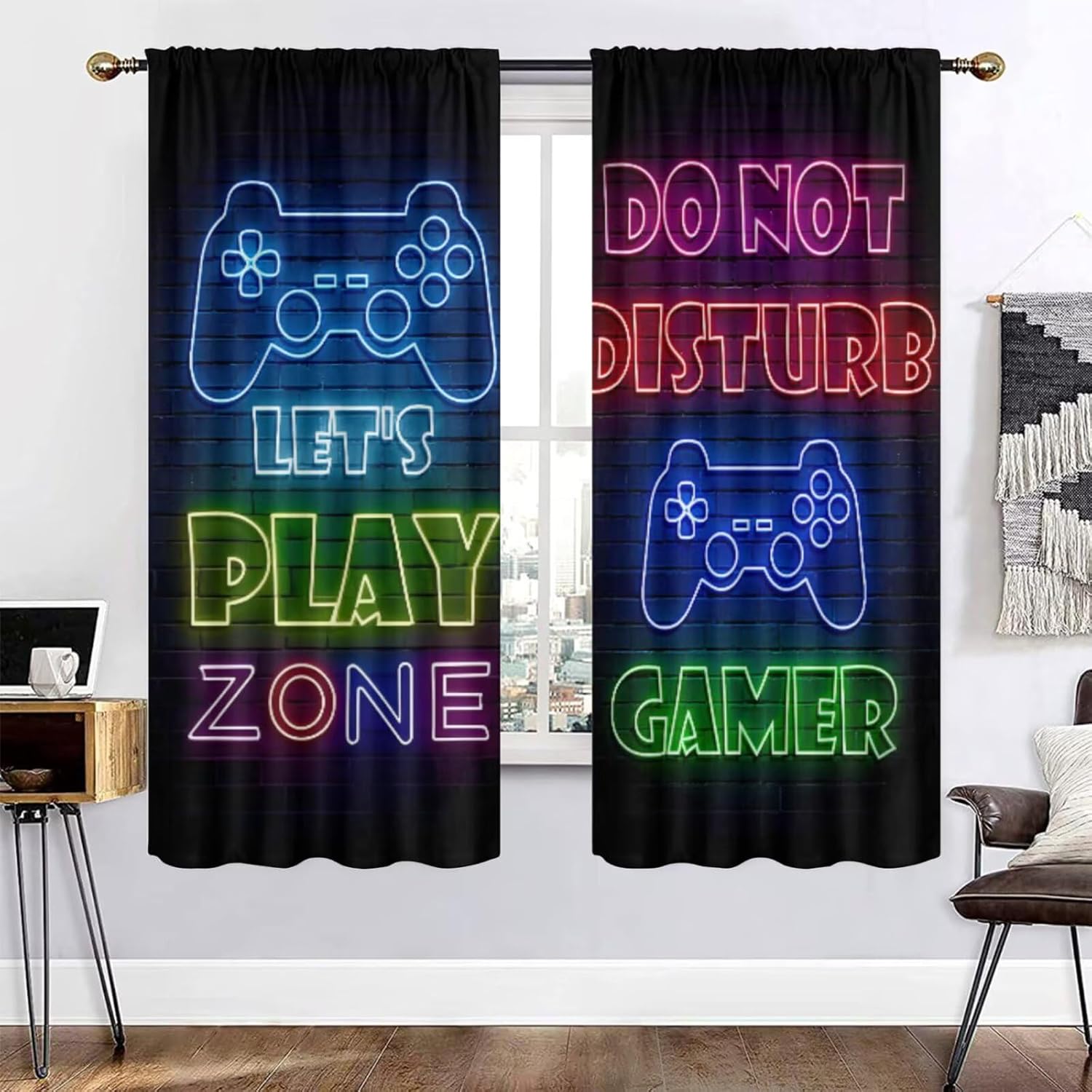 Gaming Gamer Curtain Curtains  - Retro Gaming Zone review and price