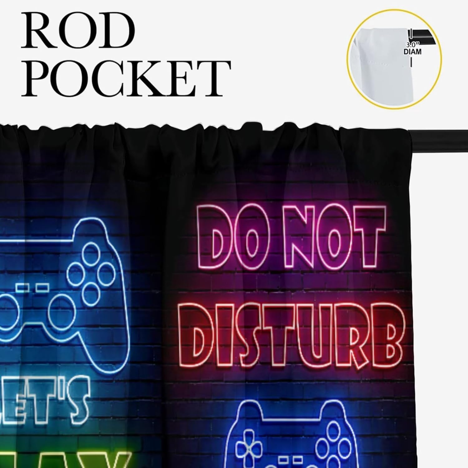 Gaming Gamer Curtain Curtains  - Retro Gaming Zone review and price