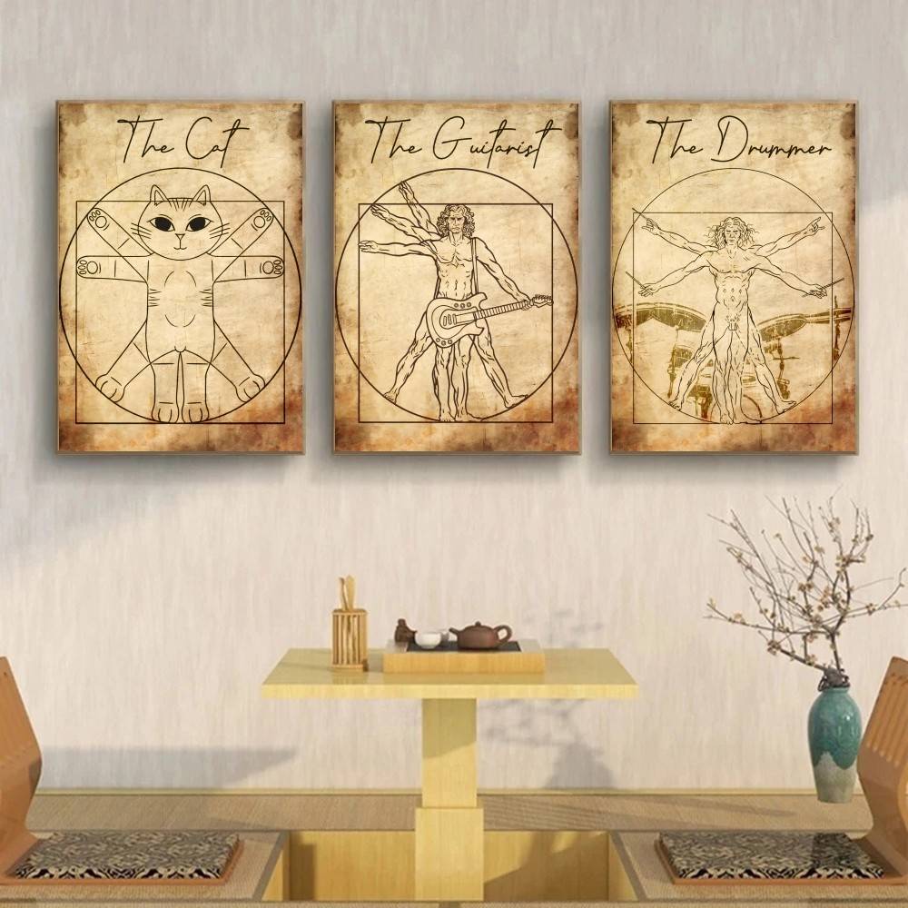 Vintage Vitruvian Style Music  - Retro Gaming Wallpaper review and price