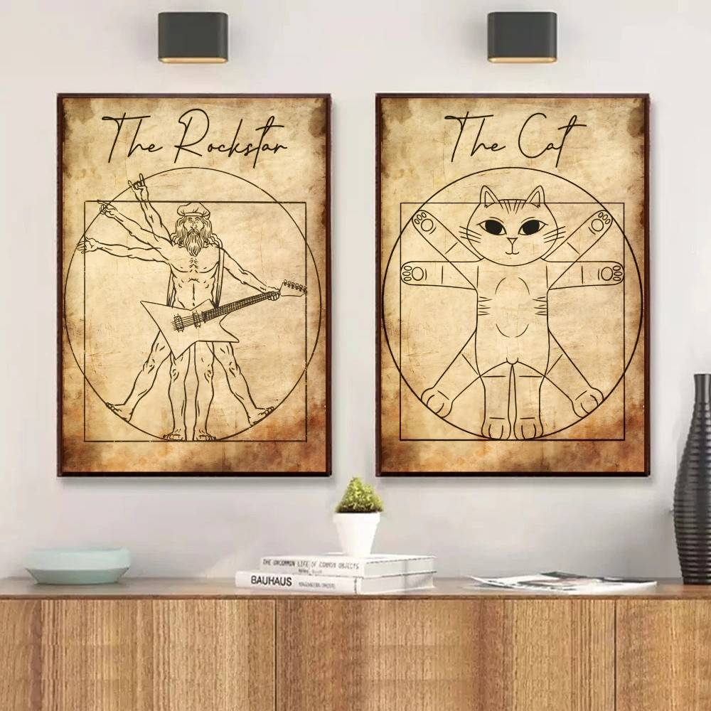 Vintage Vitruvian Style Music  - Retro Gaming Wallpaper review and price