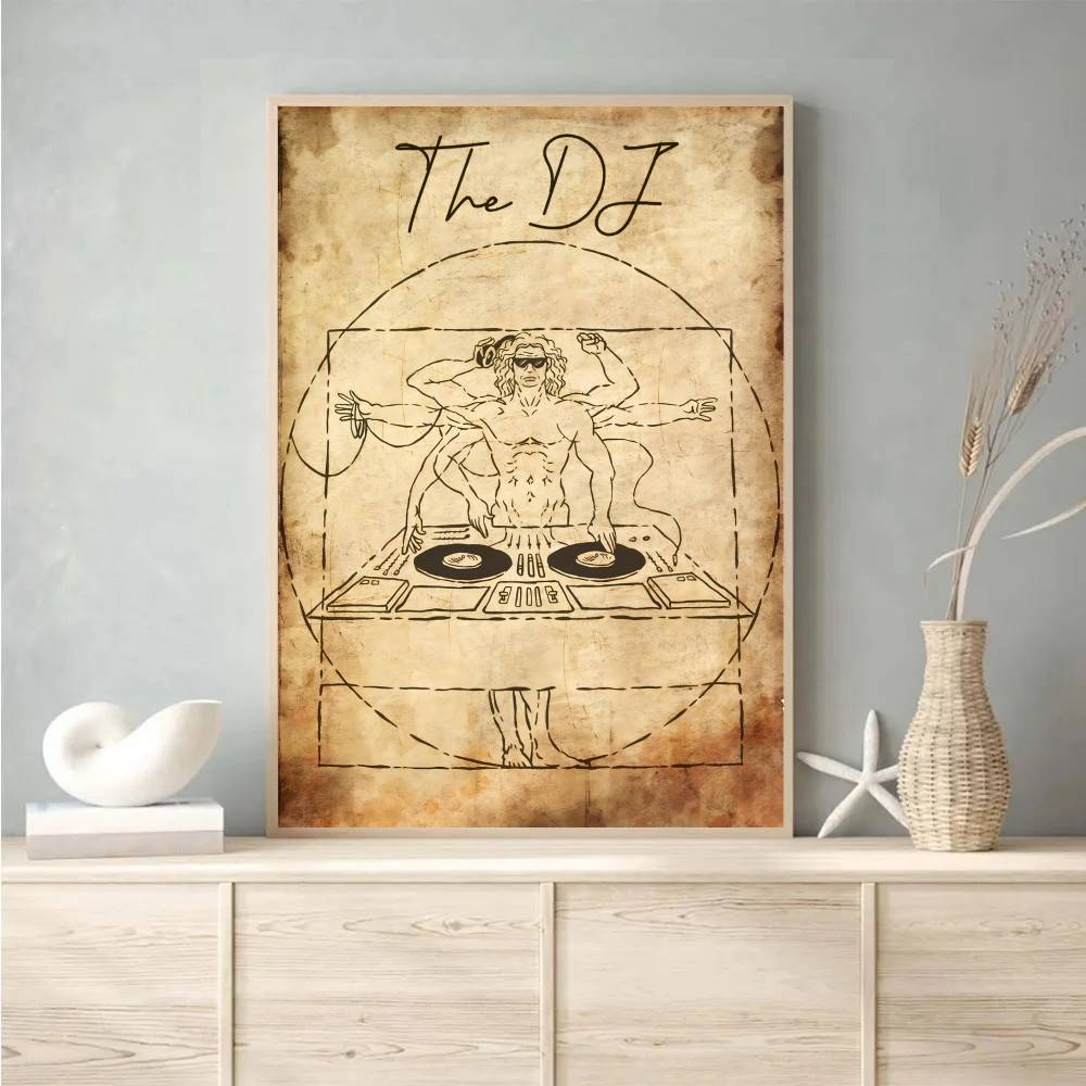 Vintage Vitruvian Style Music  - Retro Gaming Wallpaper review and price