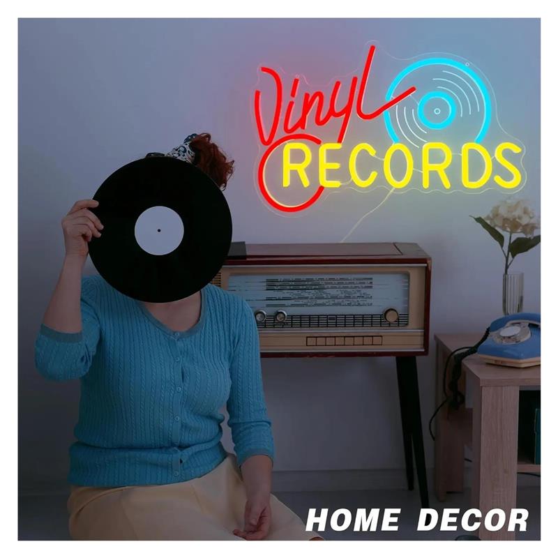 Vintage Record Neon Sign Retro - Retro Gaming Wallpaper review and price