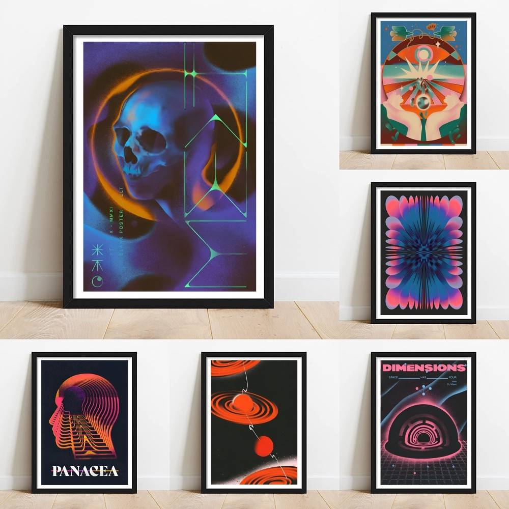 Psychedelic Gradient Skull Spa - Retro Gaming Wallpaper review and price