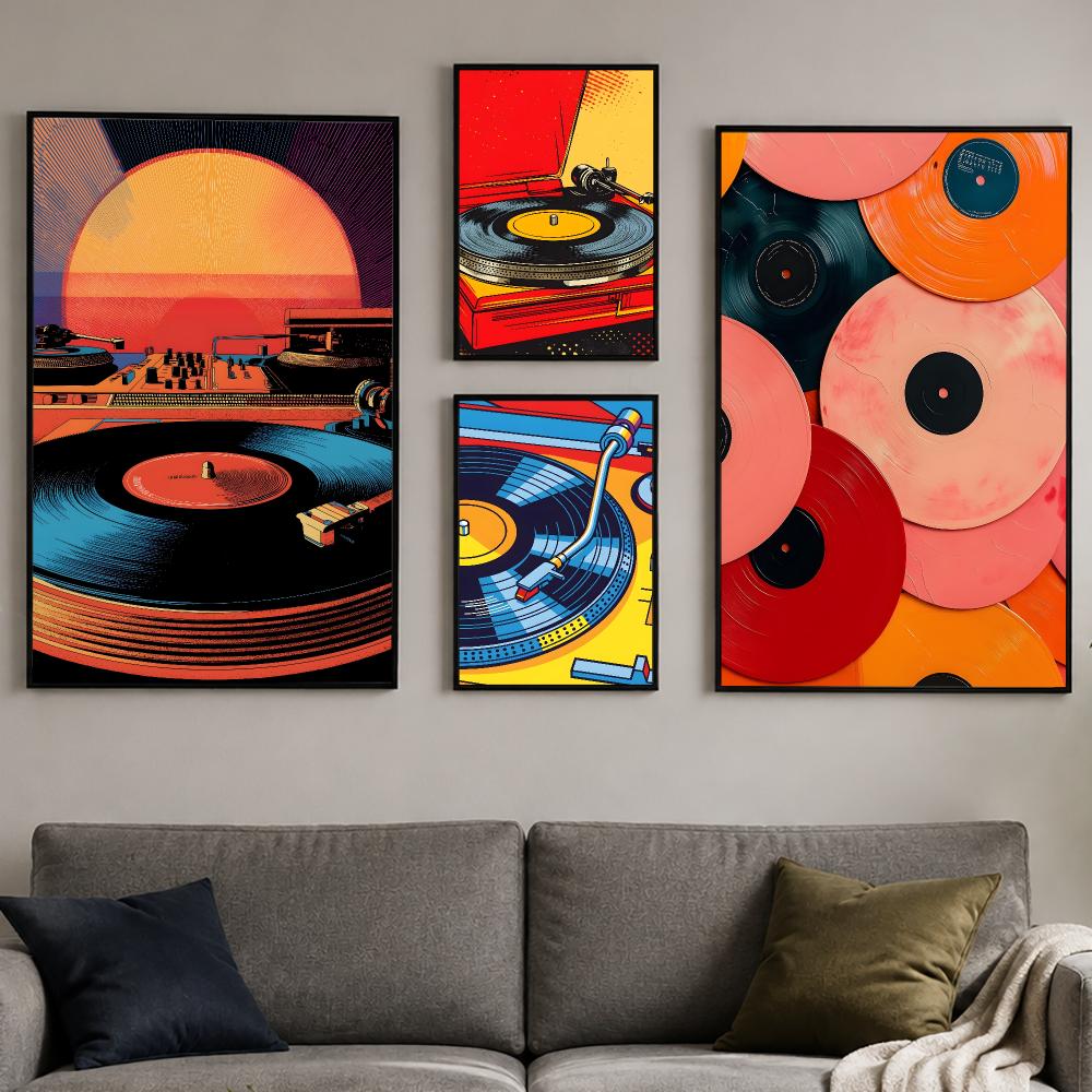 Retro Colorful Record Player P - Retro Gaming Wallpaper review and price