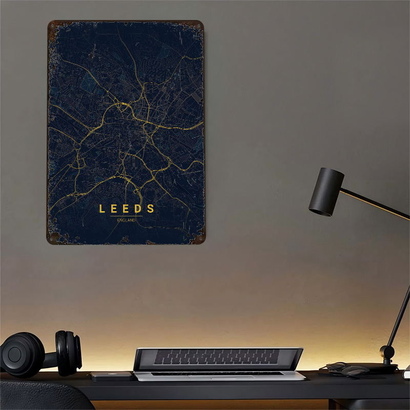 Leeds England Map Art 3D Print - Retro Gaming Leeds review and price