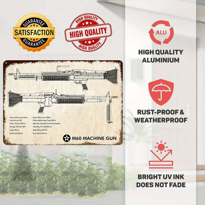 M60 Machine Gun Paper Tin Post - Retro Gaming Wallpaper review and price