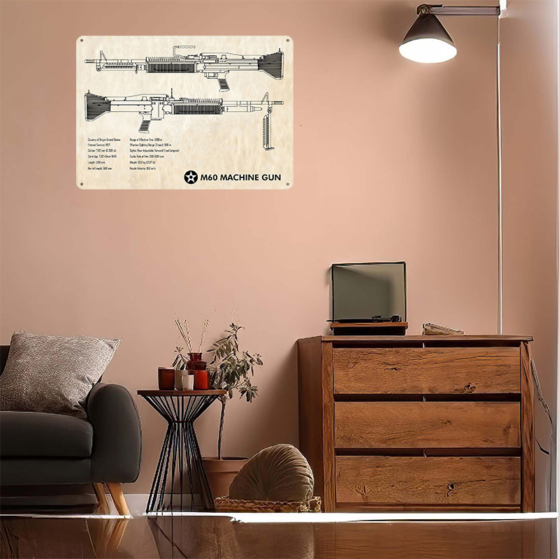M60 Machine Gun Paper Tin Post - Retro Gaming Wallpaper review and price