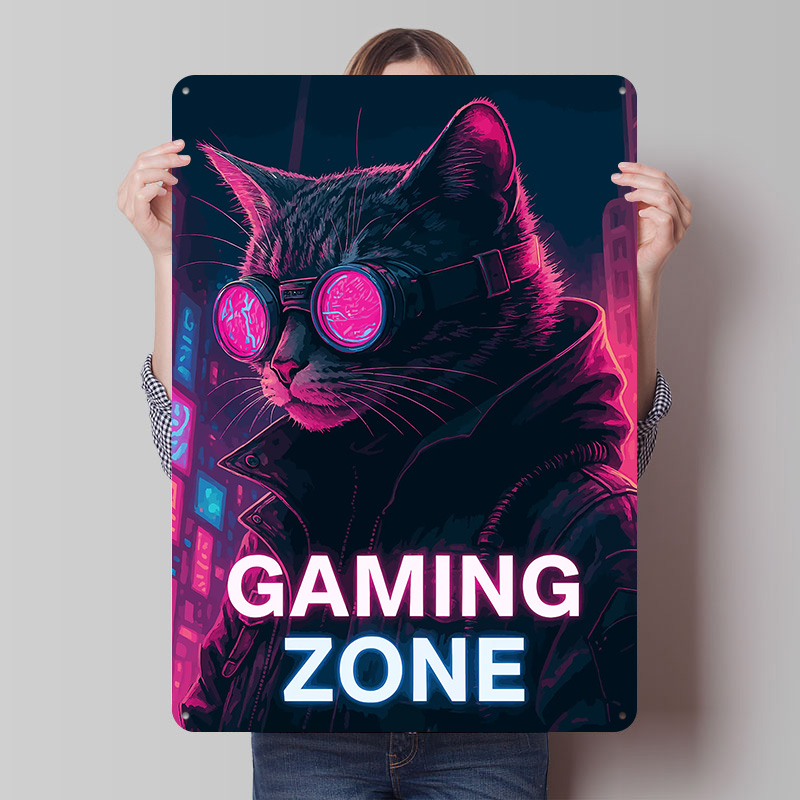 Cyberpunk Cat Gaming Zone Tin  - Retro Gaming Zone review and price