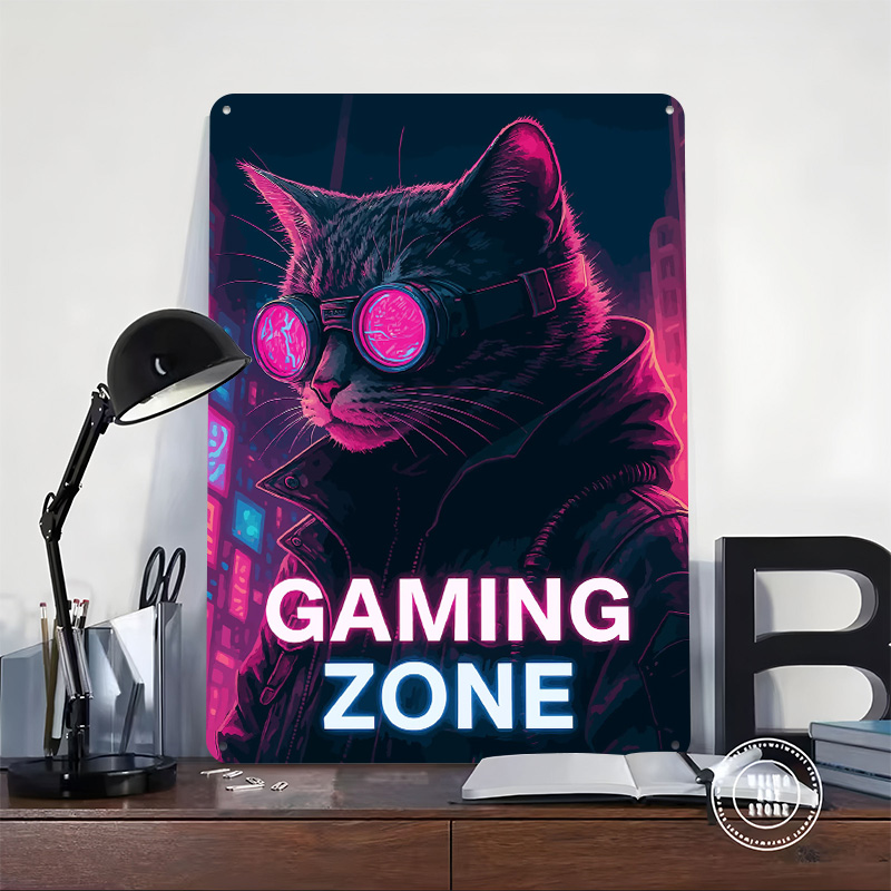 Cyberpunk Cat Gaming Zone Tin  - Retro Gaming Zone review and price