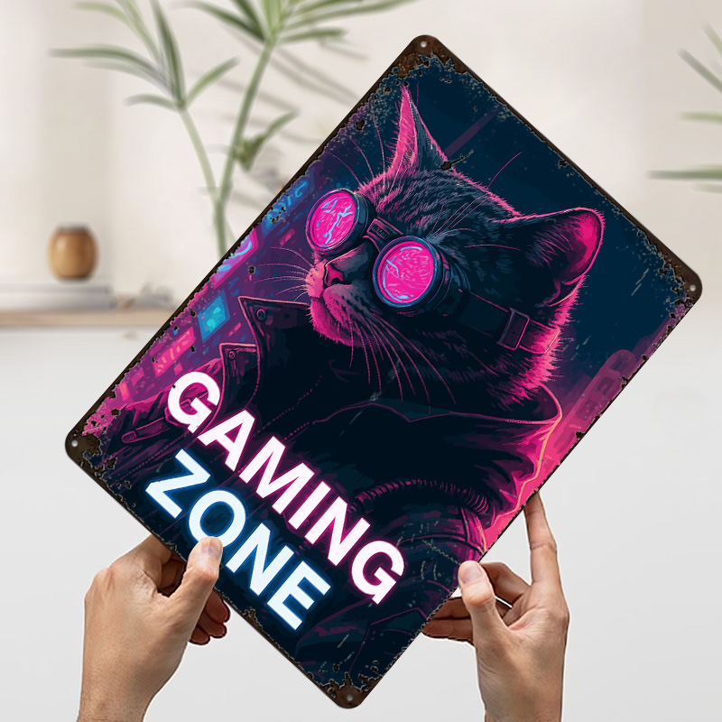 Cyberpunk Cat Gaming Zone Tin  - Retro Gaming Zone review and price
