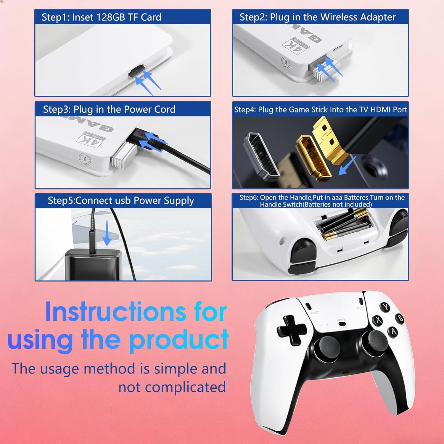 Wireless Retro Game Console, 4 - Retro Gaming Hdmi Stick review and price