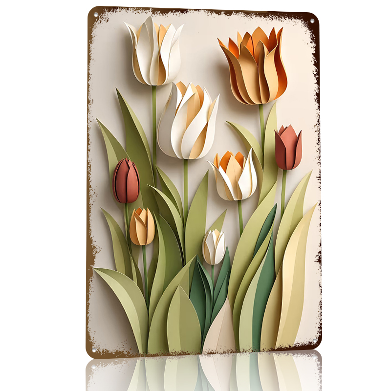 Paper Cutout Tulips Flowers Pr - Retro Gaming Wallpaper review and price