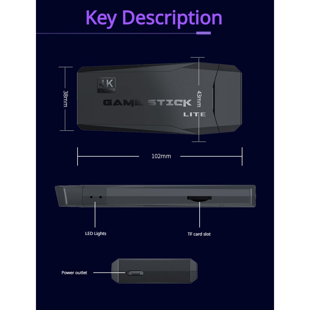 Portable 4K Retro Game Stick C - Retro Gaming Hdmi Stick review and price