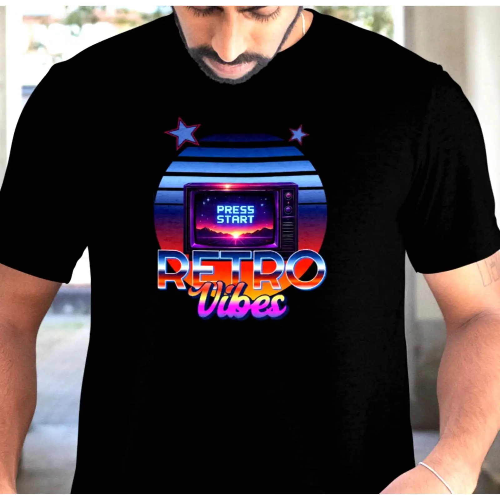 Retro Gaming Neon T Shirt 80s  - Retro Gaming Vibe review and price