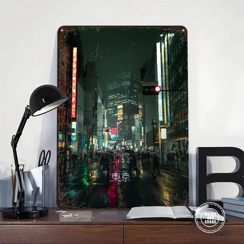Shibuya Rainy Vibe Printed Pos - Retro Gaming Vibe review and price