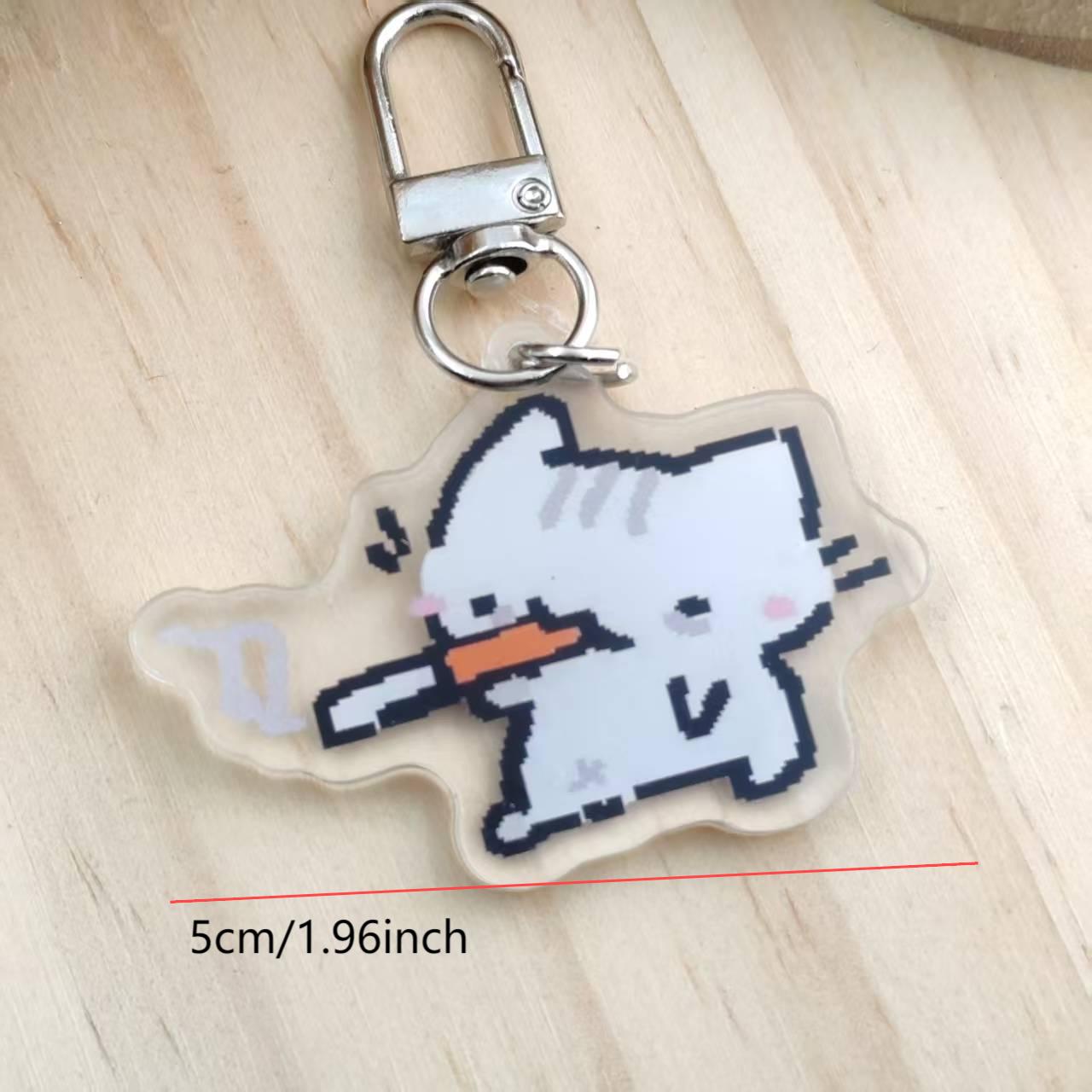 2d Flat Pixel Cat Keychain - G - Retro Gaming Vibe review and price