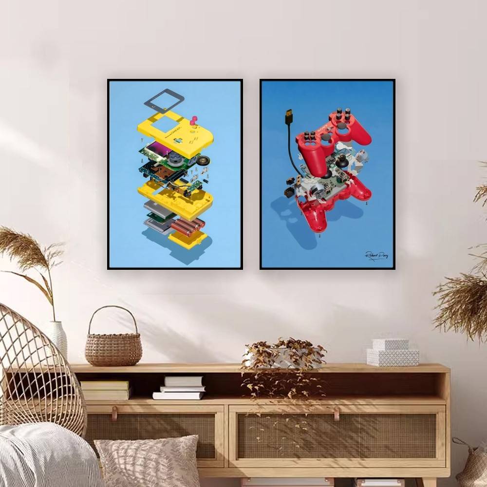 Exploded Game Console Paper Po - Retro Gaming Wallpaper review and price