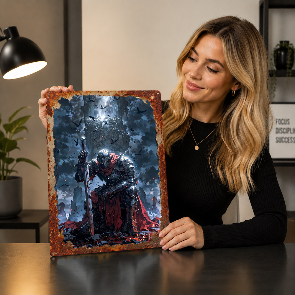 Kneeling Knight in Dark Fantas - Retro Knight Gaming review and price