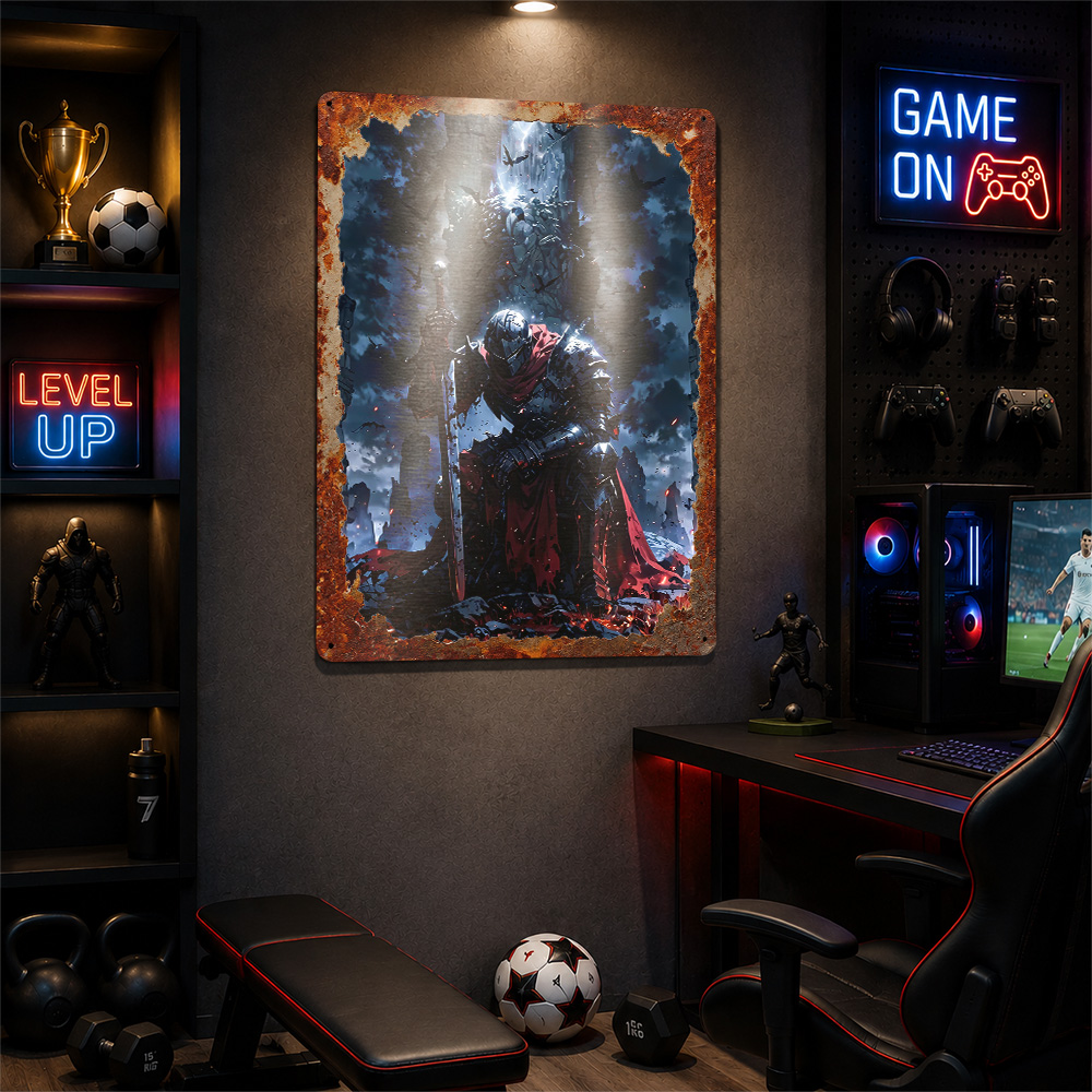 Kneeling Knight in Dark Fantas - Retro Knight Gaming review and price